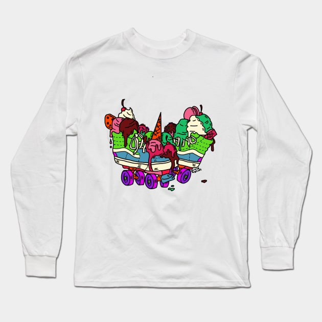 Ice Cream Trux (full color) Long Sleeve T-Shirt by DixxieMae